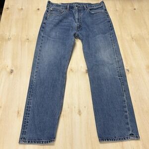 Levis 505 Jeans Mens 38x32 Medium Wash Blue Denim Regular Straight Casual